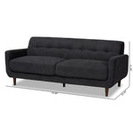 Load image into Gallery viewer, Baxton Studio Allister Mid-Century Modern Dark Grey Fabric Upholstered Sofa
