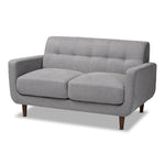 Load image into Gallery viewer, Baxton Studio Allister Mid-Century Modern Light Grey Fabric Upholstered Loveseat
