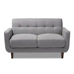 Load image into Gallery viewer, Baxton Studio Allister Mid-Century Modern Light Grey Fabric Upholstered Loveseat
