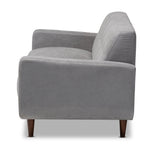 Load image into Gallery viewer, Baxton Studio Allister Mid-Century Modern Light Grey Fabric Upholstered Loveseat
