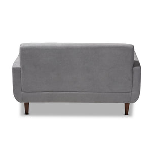 Baxton Studio Allister Mid-Century Modern Light Grey Fabric Upholstered Loveseat