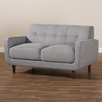 Load image into Gallery viewer, Baxton Studio Allister Mid-Century Modern Light Grey Fabric Upholstered Loveseat
