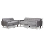 Load image into Gallery viewer, Baxton Studio Allister Mid-Century Modern Light Grey Fabric Upholstered 2-Piece Living Room Set
