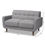 Load image into Gallery viewer, Baxton Studio Allister Mid-Century Modern Light Grey Fabric Upholstered Loveseat
