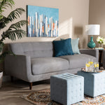 Load image into Gallery viewer, Baxton Studio Allister Mid-Century Modern Light Grey Fabric Upholstered Sofa
