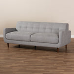 Load image into Gallery viewer, Baxton Studio Allister Mid-Century Modern Light Grey Fabric Upholstered Sofa
