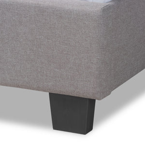 BAXTON STUDIO ANSA MODERN AND CONTEMPORARY GREY FABRIC UPHOLSTERED TWIN SIZE BED