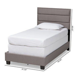 Baxton Studio Ansa Modern And Contemporary Grey Fabric Upholstered Twin Size Bed