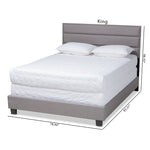 Load image into Gallery viewer, Baxton Studio Ansa Modern And Contemporary Grey Fabric Upholstered King Size Bed
