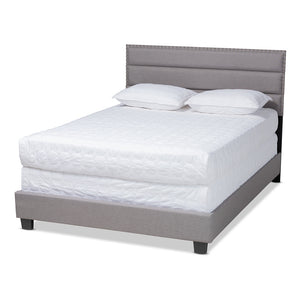 Baxton Studio Ansa Modern And Contemporary Grey Fabric Upholstered Full Size Bed