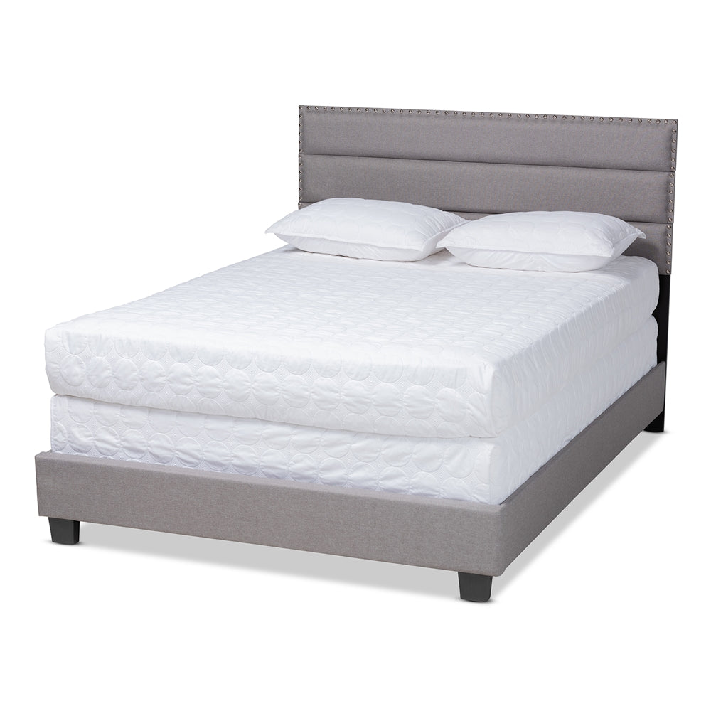 Baxton Studio Ansa Modern And Contemporary Grey Fabric Upholstered Queen Size Bed