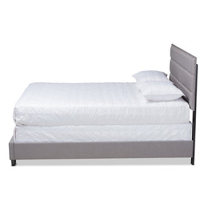 Baxton Studio Ansa Modern And Contemporary Grey Fabric Upholstered King Size Bed