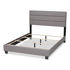 Baxton Studio Ansa Modern And Contemporary Grey Fabric Upholstered King Size Bed