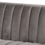 Load image into Gallery viewer, Baxton Studio Aveline Glam And Luxe Grey Velvet Fabric Upholstered Brushed Gold Finished Sofa
