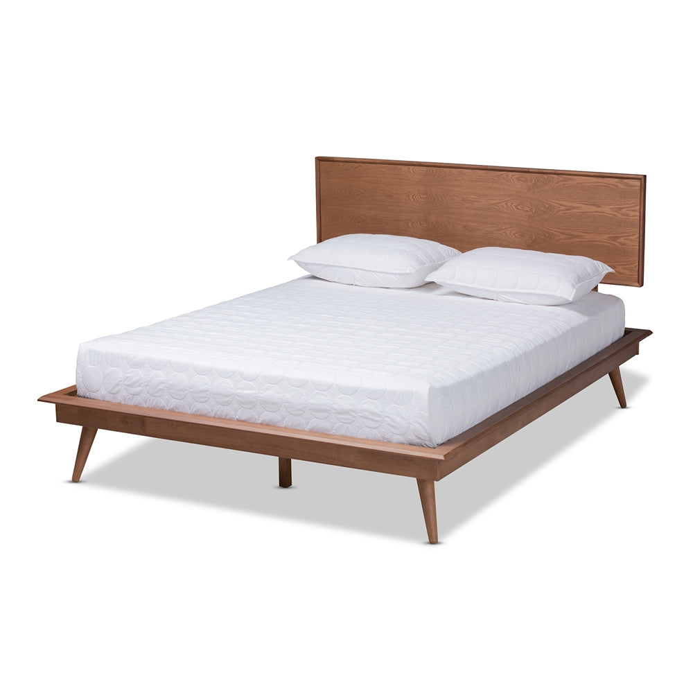 Baxton Studio Karine Mid-Century Modern Finished Wood Platform Bed