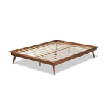 Load image into Gallery viewer, Baxton Studio Karine Mid-Century Modern Walnut Brown Finished Wood Full Size Platform Bed Frame
