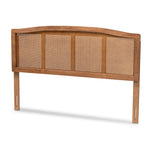 Load image into Gallery viewer, Baxton Studio Marieke Mid-Century Modern Ash Wanut Finished Wood And Synthetic Rattan King Size Headboard
