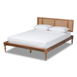 Load image into Gallery viewer, Baxton Studio Romy Vintage French Inspired Ash Finished Wood and Synthetic Rattan Platform Bed
