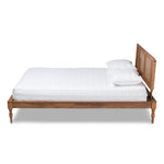 Load image into Gallery viewer, Baxton Studio Romy Vintage French Inspired Ash Finished Wood and Synthetic Rattan Platform Bed
