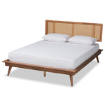 Load image into Gallery viewer, Baxton Studio Nura Mid-Century Modern Finished Wood and Synthetic Rattan Platform Bed
