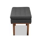 Load image into Gallery viewer, Baxton Studio Arne Mid-Century Modern Dark Grey Fabric Upholstered Walnut Finished Bench
