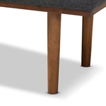 Load image into Gallery viewer, BAXTON STUDIO ARNE MID-CENTURY MODERN DARK GREY FABRIC UPHOLSTERED WALNUT FINISHED BENCH
