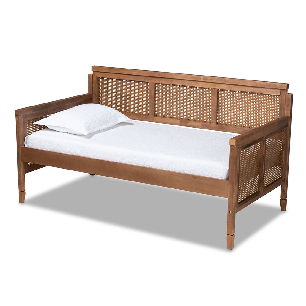 Baxton Studio Toveli Vintage French Inspired Finished Wood and Synthetic Rattan - Twin Size