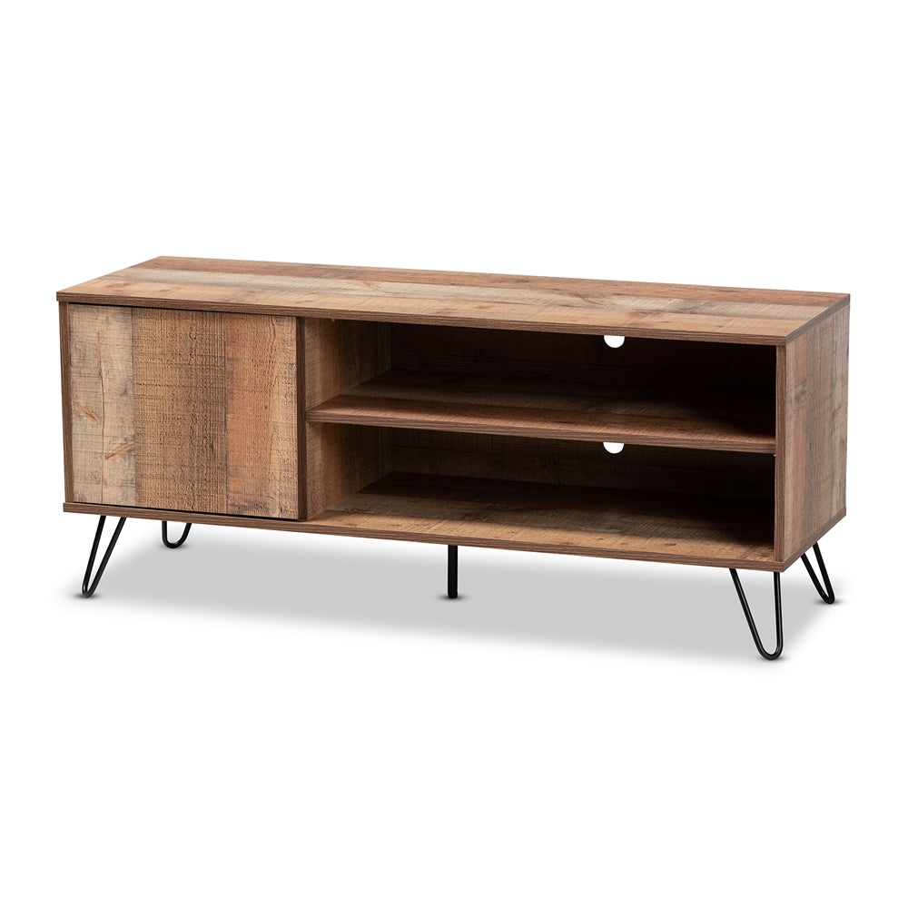 Baxton Studio Iver Modern and Contemporary Rustic Finished 1-Door Wood TV Stand