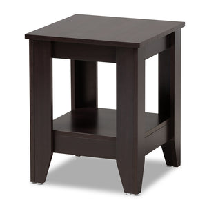 Baxton Studio Audra Modern And Contemporary Dark Brown Finished Wood End Table