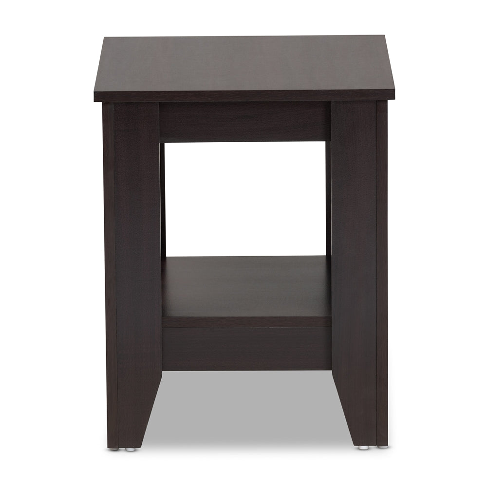 Baxton Studio Audra Modern And Contemporary Dark Brown Finished Wood End Table