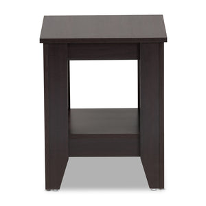 Baxton Studio Audra Modern And Contemporary Dark Brown Finished Wood End Table