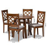 Load image into Gallery viewer, Baxton Studio Adara Modern And Contemporary Grey Fabric Upholstered And Walnut Brown Finished Wood 5-Piece Dining Set
