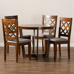 Load image into Gallery viewer, Baxton Studio Dayna Modern And Contemporary Grey Fabric Upholstered And Walnut Brown Finished Wood 5-Piece Dining Set
