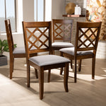 Load image into Gallery viewer, Baxton Studio Brigitte Modern And Contemporary Grey Fabric Upholstered And Walnut Brown Finished Wood 4-Piece Dining Chair Set
