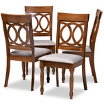 Load image into Gallery viewer, Baxton Studio Lucie Modern And Contemporary Grey Fabric Upholstered And Walnut Brown Finished Wood 4-Piece Dining Chair Set
