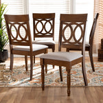 Load image into Gallery viewer, Baxton Studio Lucie Modern And Contemporary Grey Fabric Upholstered And Walnut Brown Finished Wood 4-Piece Dining Chair Set
