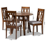 Load image into Gallery viewer, Baxton Studio Pia Modern And Contemporary Grey Fabric Upholstered And Walnut Brown Finished Wood 5-Piece Dining Set
