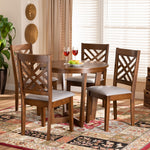 Load image into Gallery viewer, Baxton Studio Alena Modern And Contemporary Grey Fabric Upholstered And Walnut Brown Finished Wood 5-Piece Dining Set
