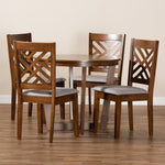 Load image into Gallery viewer, Baxton Studio Alena Modern And Contemporary Grey Fabric Upholstered And Walnut Brown Finished Wood 5-Piece Dining Set
