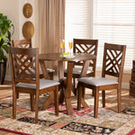 Load image into Gallery viewer, Baxton Studio Elise Modern And Contemporary Grey Fabric Upholstered And Walnut Brown Finished Wood 5-Piece Dining Set
