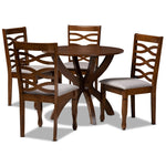 Load image into Gallery viewer, Baxton Studio Aspen Modern And Contemporary Grey Fabric Upholstered And Walnut Brown Finished Wood 5-Piece Dining Set
