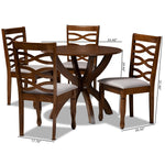 Load image into Gallery viewer, Baxton Studio Aspen Modern And Contemporary Grey Fabric Upholstered And Walnut Brown Finished Wood 5-Piece Dining Set
