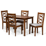 Load image into Gallery viewer, Baxton Studio Mirna Modern And Contemporary Grey Fabric Upholstered And Walnut Brown Finished Wood 5-Piece Dining Set
