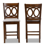 Load image into Gallery viewer, Baxton Studio Lenoir Modern And Contemporary Grey Fabric Upholstered Walnut Brown Finished Wood 2-Piece Counter Height Pub Chair Set
