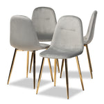 Load image into Gallery viewer, Baxton Studio Elyse Glam And Luxe Grey Velvet Fabric Upholstered Gold Finished 4-Piece Metal Dining Chair Set
