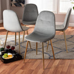 Load image into Gallery viewer, Baxton Studio Elyse Glam And Luxe Grey Velvet Fabric Upholstered Gold Finished 4-Piece Metal Dining Chair Set
