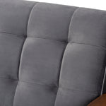 Load image into Gallery viewer, Baxton Studio Asta Mid-Century Modern Grey Velvet Fabric Upholstered Walnut Finished Wood Sofa
