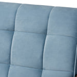 Load image into Gallery viewer, Baxton Studio Asta Mid-Century Modern Light Blue Velvet Fabric Upholstered Walnut Finished Wood Sofa
