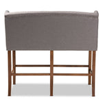 Load image into Gallery viewer, Baxton Studio Alira Modern And Contemporary Grey Fabric Upholstered Walnut Finished Wood Button Tufted Bar Stool Bench
