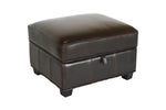 Load image into Gallery viewer, BAXTON STUDIO AGUSTUS BROWN LEATHER STORAGE OTTOMAN
